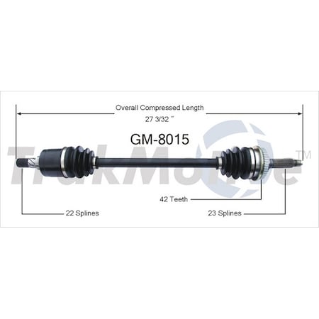 Surtrack Axle Cv Axle Shaft, Gm-8015 GM-8015